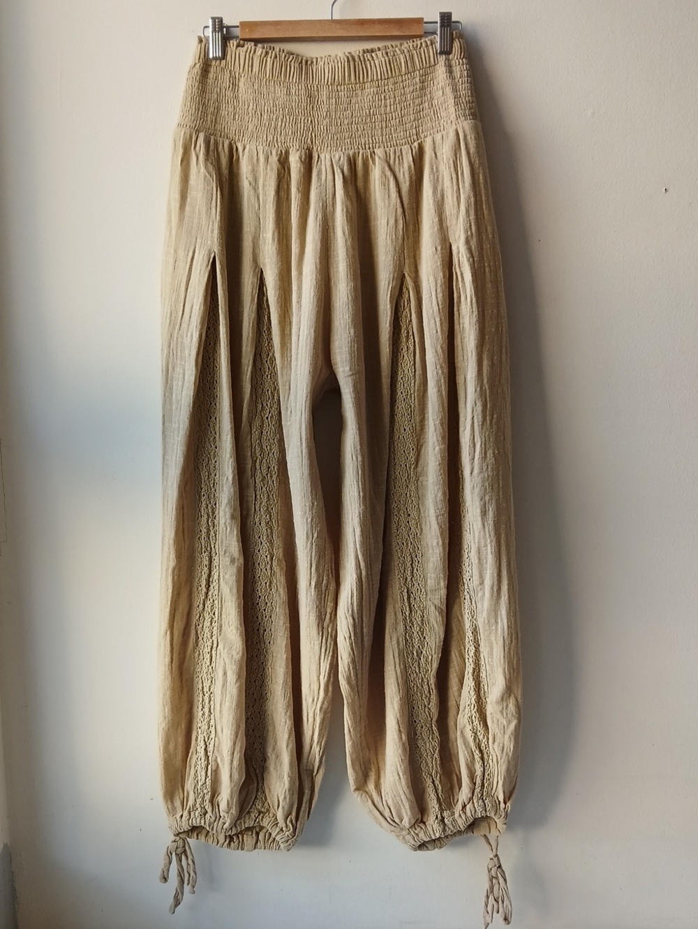 Free People Cotton Gauze Balloon Pants Tan Women's Medium